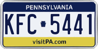PA license plate KFC5441
