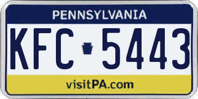 PA license plate KFC5443