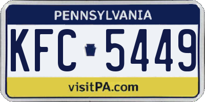 PA license plate KFC5449