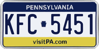 PA license plate KFC5451