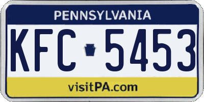 PA license plate KFC5453