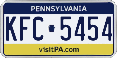 PA license plate KFC5454