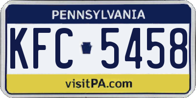 PA license plate KFC5458