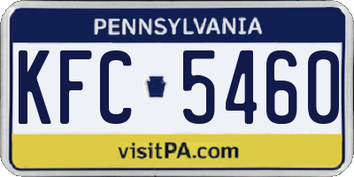 PA license plate KFC5460