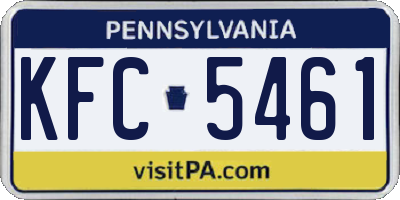 PA license plate KFC5461