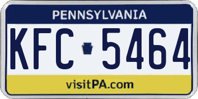 PA license plate KFC5464