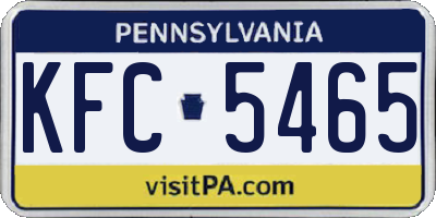 PA license plate KFC5465