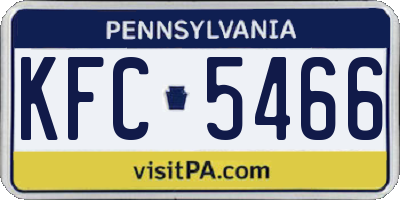 PA license plate KFC5466