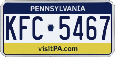 PA license plate KFC5467