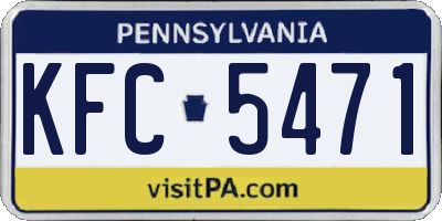 PA license plate KFC5471