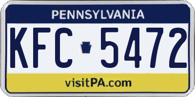 PA license plate KFC5472