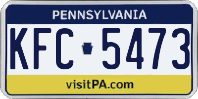 PA license plate KFC5473