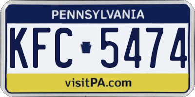 PA license plate KFC5474