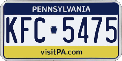 PA license plate KFC5475