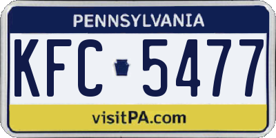 PA license plate KFC5477