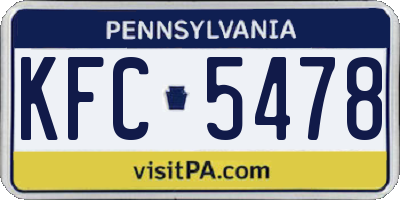 PA license plate KFC5478