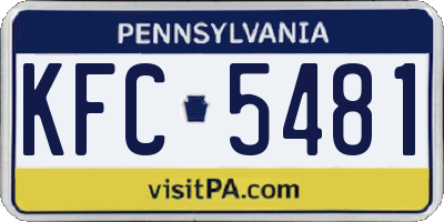 PA license plate KFC5481