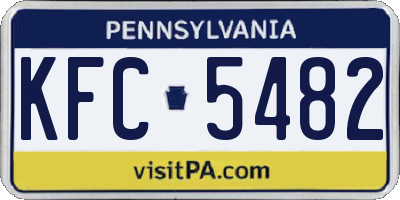 PA license plate KFC5482
