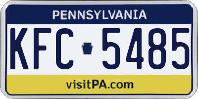 PA license plate KFC5485