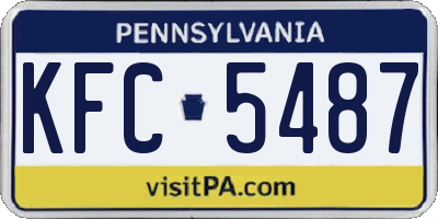 PA license plate KFC5487