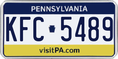 PA license plate KFC5489
