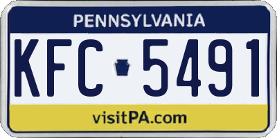 PA license plate KFC5491