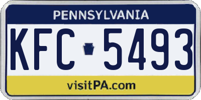 PA license plate KFC5493
