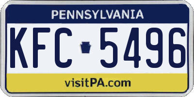 PA license plate KFC5496