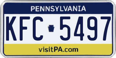 PA license plate KFC5497