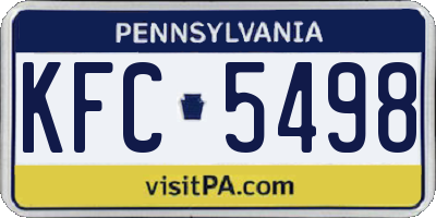 PA license plate KFC5498