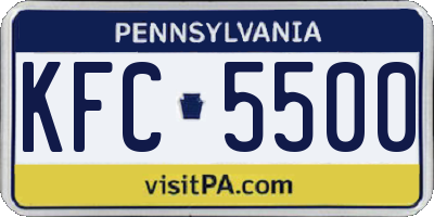 PA license plate KFC5500