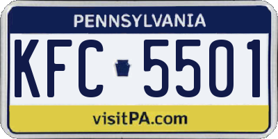 PA license plate KFC5501