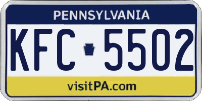 PA license plate KFC5502