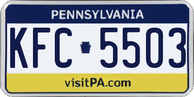 PA license plate KFC5503