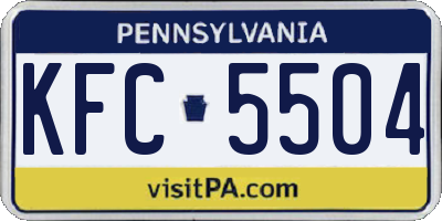 PA license plate KFC5504