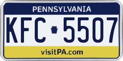 PA license plate KFC5507