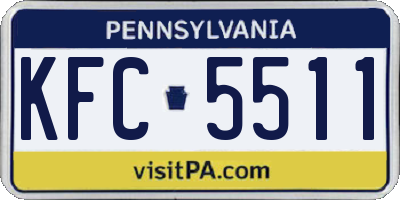 PA license plate KFC5511