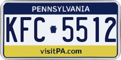 PA license plate KFC5512