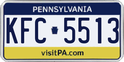 PA license plate KFC5513