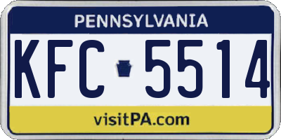 PA license plate KFC5514