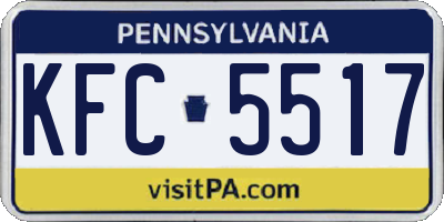 PA license plate KFC5517