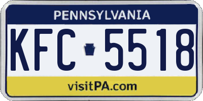 PA license plate KFC5518
