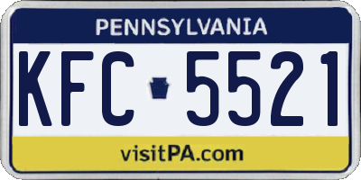 PA license plate KFC5521