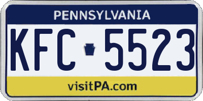 PA license plate KFC5523