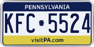 PA license plate KFC5524