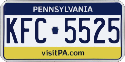 PA license plate KFC5525