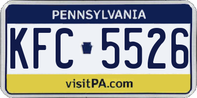 PA license plate KFC5526