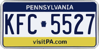 PA license plate KFC5527