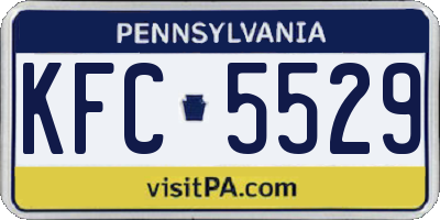 PA license plate KFC5529
