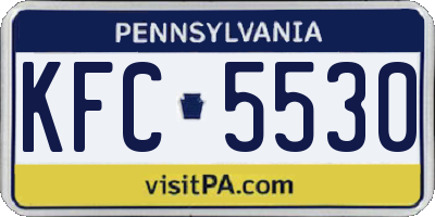 PA license plate KFC5530